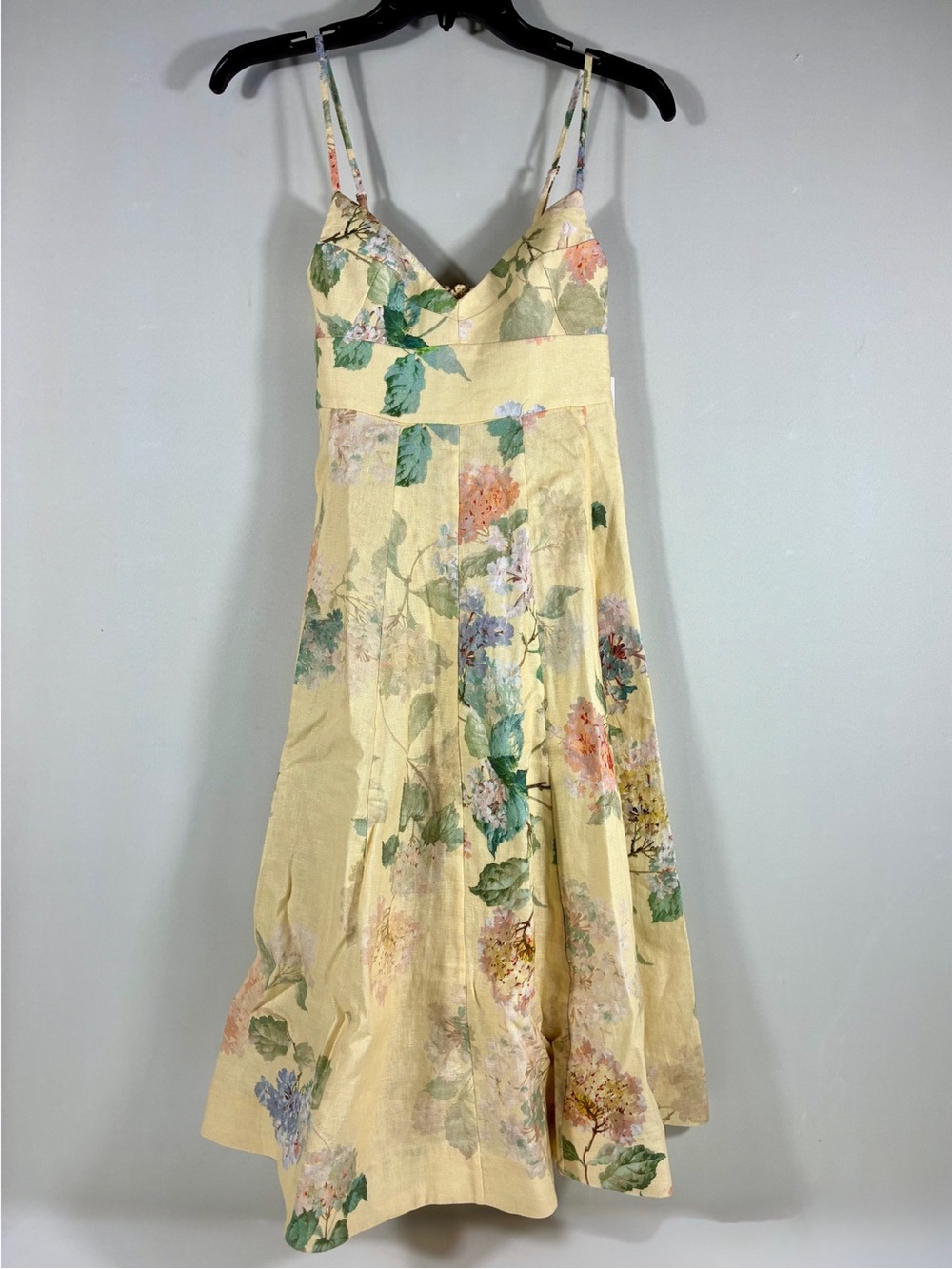Zimmermann Illuminate Picnic Floral Linen Dress 2P Lemon Hydrangea NWT - Picture 5 of 17